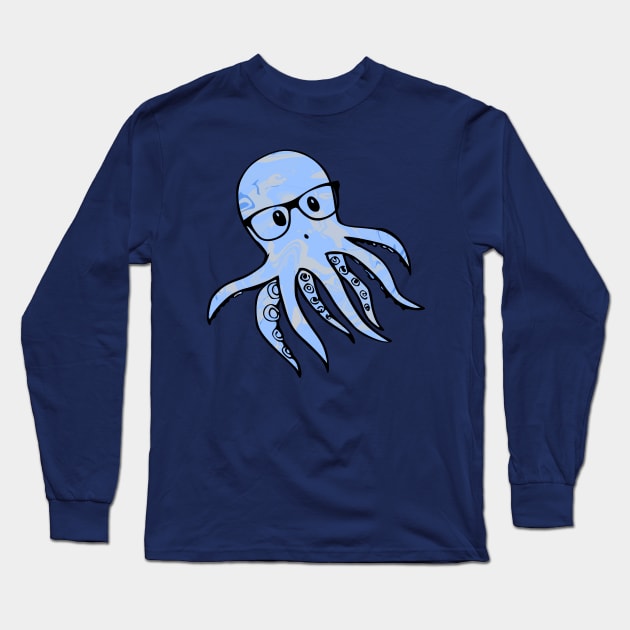 Octopus with Glasses Long Sleeve T-Shirt by Shrenk